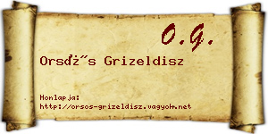Orsós Grizeldisz névjegykártya